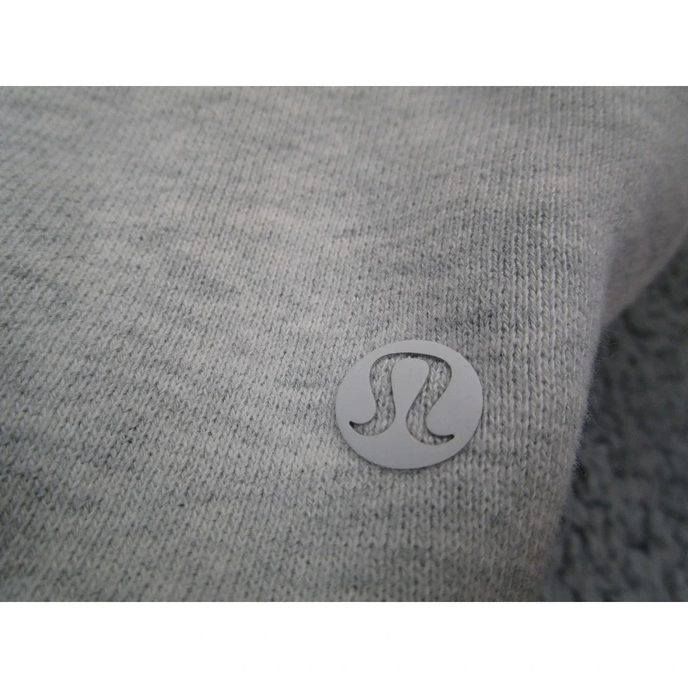 Lululemon Mens Quarter Zip Sweatshirt Heather Gray Fleece Pullover Mock Neck